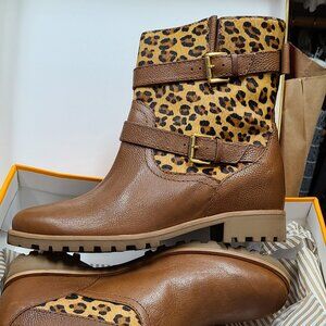 Kate Spade Sonia Leopard Calf-Hair Boot with Buckles - Size 11